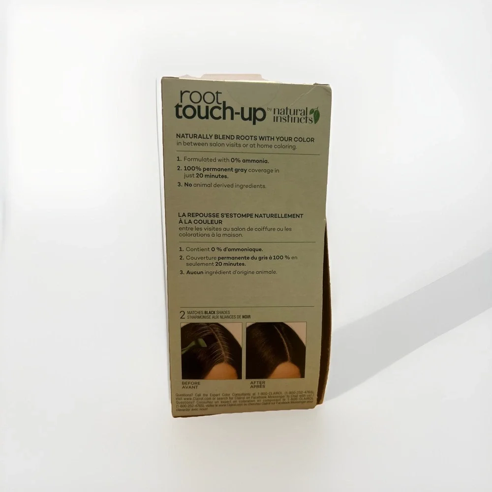 Clairol Natural Instincts Root Touch Up Permanent Color #2 Black Gray coverage